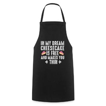 In My Dream Cheesecake Is Free And Makes You Thin - Kochschürze - Schwarz - Vorne - AI Model Male 185 dark (185cm)