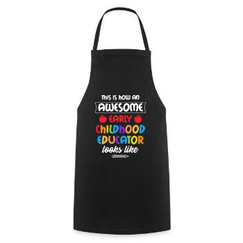 Génial éducateur de la petite enfance ressemble à - Tablier de cuisine - noir - Devant - AI Model Male 185 dark (185cm)