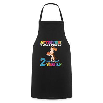 Dog Boy Attention I Am Now 2 Years Old - Cooking Apron - black - Front - AI Model Male 185 dark (185cm)
