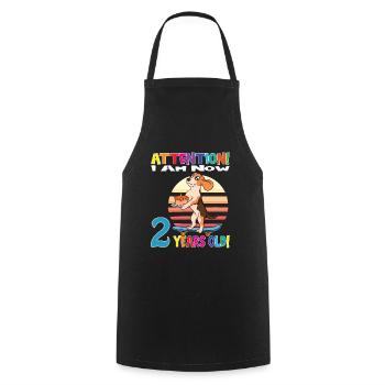 Dog Boy Attention I Am Now 2 Years Old - Cooking Apron - black - Front - AI Model Male 185 dark (185cm)