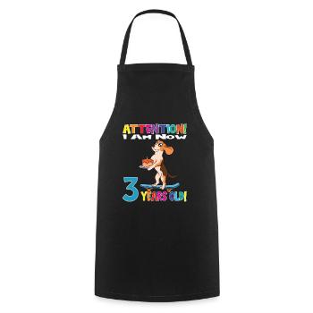 Dog Attention I Am Now 3 Years Old - Cooking Apron - black - Front - AI Model Male 185 dark (185cm)