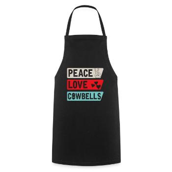Peace Love Cowbells Country Music - Kochschürze - Schwarz - Vorne - AI Model Male 185 dark (185cm)