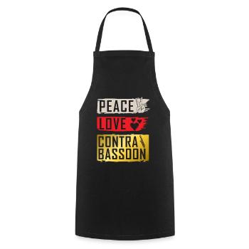 Peace Love Contra Bassoon Bass Players - Kochschürze - Schwarz - Vorne - AI Model Male 185 dark (185cm)