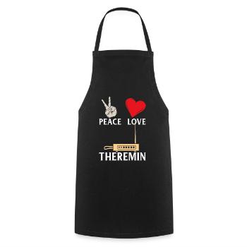 Peace Love Theremin Music Instrument - Kochschürze - Schwarz - Vorne - AI Model Male 185 dark (185cm)