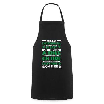 Environmental Social Worker Job Environmentalist - Cooking Apron - black - Front - AI Model Male 185 dark (185cm)