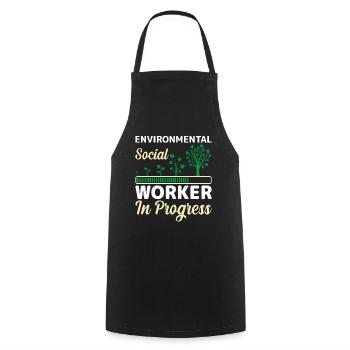 Environmental Social Worker In Progress Profession - Kochschürze - Schwarz - Vorne - AI Model Male 185 dark (185cm)