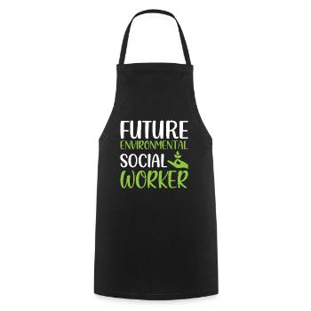 Future Environmental Social Worker Social Working - Cooking Apron - black - Front - AI Model Male 185 dark (185cm)