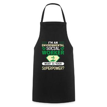 Environmental Social Worker Job Environmentalist - Cooking Apron - black - Front - AI Model Male 185 dark (185cm)