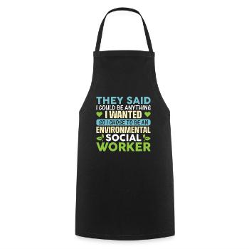 Environmental Social Worker Job Environmentalist - Cooking Apron - black - Front - AI Model Male 185 dark (185cm)