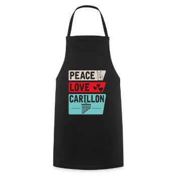Peace Love Carillon Bell Ringer Music - Cooking Apron - black - Front - AI Model Male 185 dark (185cm)