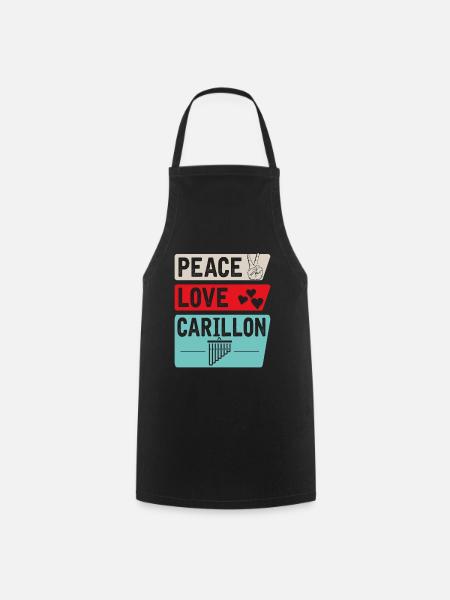 Peace Love Carillon Bell Ringer Music - Kochschürze - Schwarz