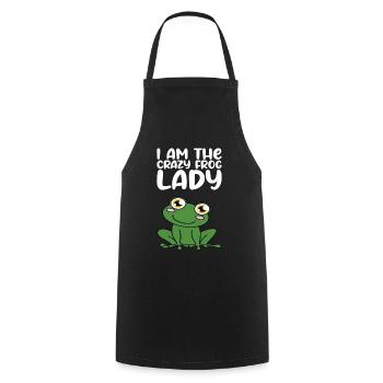 I Am The Crazy Frog Lady - Cooking Apron - black - Front - AI Model Male 185 dark (185cm)