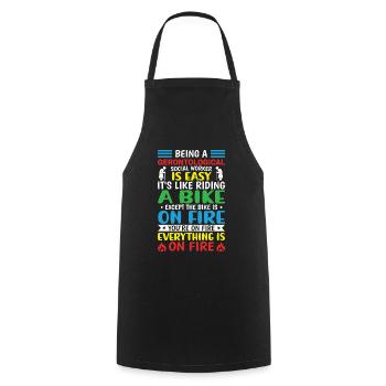 Travailleur social gérontologique Emploi Gérontologie - Tablier de cuisine - noir - Devant - AI Model Male 185 dark (185cm)
