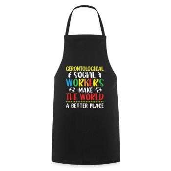 Travailleur social gérontologique Emploi Gérontologie - Tablier de cuisine - noir - Devant - AI Model Male 185 dark (185cm)