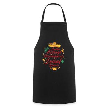 Nacho Travailleur social gérontologique moyen Mexicain - Tablier de cuisine - noir - Devant - AI Model Male 185 dark (185cm)