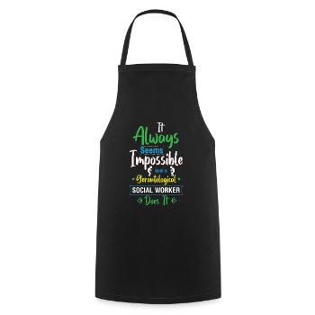 Gerontological Social Worker Job Gerontology - Cooking Apron - black - Front - AI Model Male 185 dark (185cm)