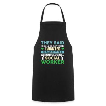 Travailleur social gérontologique Emploi Gérontologie - Tablier de cuisine - noir - Devant - AI Model Male 185 dark (185cm)