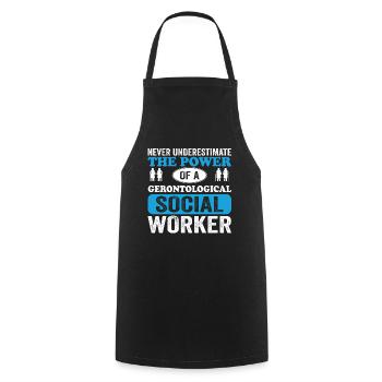 Gerontological Social Worker Job Gerontology - Cooking Apron - black - Front - AI Model Male 185 dark (185cm)
