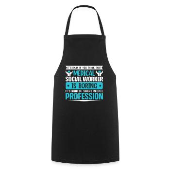 Travailleur social médical Emploi Hôpital - Tablier de cuisine - noir - Devant - AI Model Male 185 dark (185cm)