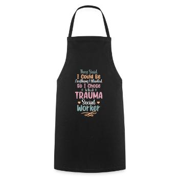 Trauma Travailleur social Profession Emploi Santé mentale - Tablier de cuisine - noir - Devant - AI Model Male 185 dark (185cm)