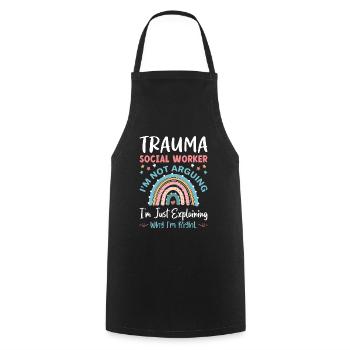 Trauma Travailleur social Profession Emploi Santé mentale - Tablier de cuisine - noir - Devant - AI Model Male 185 dark (185cm)