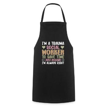 Trauma Travailleur social Profession Emploi Santé mentale - Tablier de cuisine - noir - Devant - AI Model Male 185 dark (185cm)
