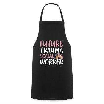 Future Trauma Social Worker Job Mental Health - Cooking Apron - black - Front - AI Model Male 185 dark (185cm)