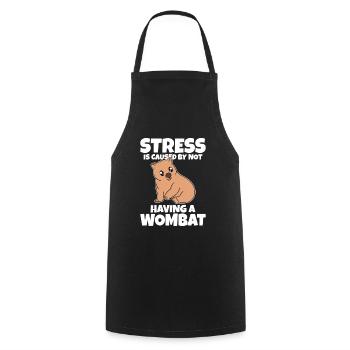 Stress Is Caused By Not Having A Wombat - Cooking Apron - black - Front - AI Model Male 185 dark (185cm)