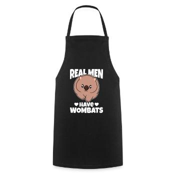 Real Men Have Wombats - Cooking Apron - black - Front - AI Model Male 185 dark (185cm)