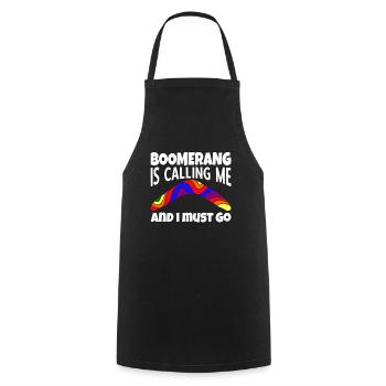 Boomerang m’appelle et je dois partir - Tablier de cuisine - noir - Devant - AI Model Male 185 dark (185cm)