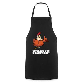 Chickens for everyone - Cooking Apron - black - Front - AI Model Male 185 dark (185cm)