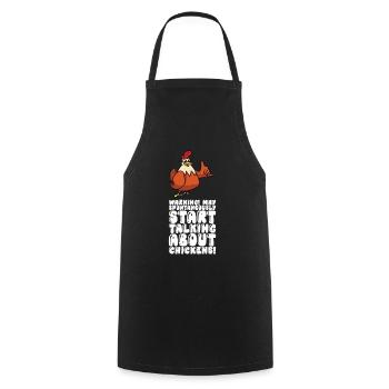 Peut spontanément commencer à parler de poulets - Tablier de cuisine - noir - Devant - AI Model Male 185 dark (185cm)
