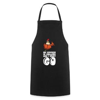 Mon poulet appelle et je dois partir - Tablier de cuisine - noir - Devant - AI Model Male 185 dark (185cm)