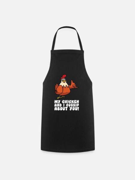 Mein Huhn Und Ich Tratschen Über Dich - Kochschürze - Schwarz