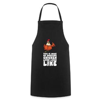 Voici à quoi ressemble un vrai amateur de poulet - Tablier de cuisine - noir - Devant - AI Model Male 185 dark (185cm)