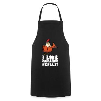 J’aime beaucoup les poulets - Tablier de cuisine - noir - Devant - AI Model Male 185 dark (185cm)