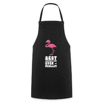 Drôles de graphismes flamants roses - Tablier de cuisine - noir - Devant - AI Model Male 185 dark (185cm)