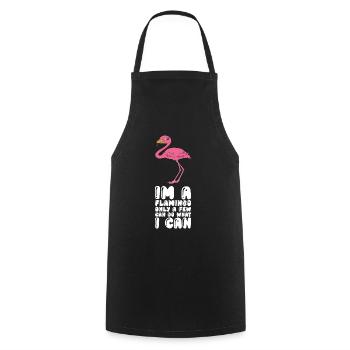 Funny flamingo graphics - Cooking Apron - black - Front - AI Model Male 185 dark (185cm)