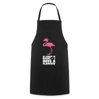 Funny flamingo graphics - Cooking Apron - black - Front - AI Model Male 185 dark (185cm)