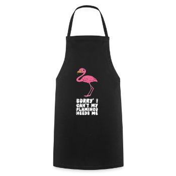Funny flamingo graphics - Cooking Apron - black - Front - AI Model Male 185 dark (185cm)