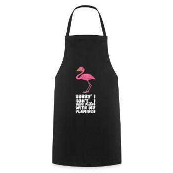 Lustige Flamingo-Grafik - Kochschürze - Schwarz - Vorne - AI Model Male 185 dark (185cm)