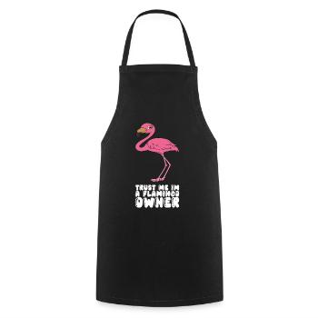 Funny flamingo graphics - Cooking Apron - black - Front - AI Model Male 185 dark (185cm)