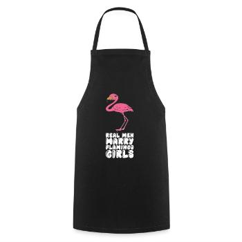 Drôles de graphismes flamants roses - Tablier de cuisine - noir - Devant - AI Model Male 185 dark (185cm)