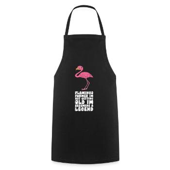 Funny flamingo graphics - Cooking Apron - black - Front - AI Model Male 185 dark (185cm)