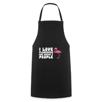 Funny flamingo graphics - Cooking Apron - black - Front - AI Model Male 185 dark (185cm)