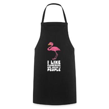 Drôles de graphismes flamants roses - Tablier de cuisine - noir - Devant - AI Model Male 185 dark (185cm)