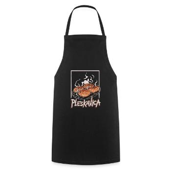 Pleskavica Balkan Meat Sur le gril - Tablier de cuisine - noir - Devant - AI Model Male 185 dark (185cm)