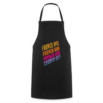 Funny French Horn Musical Instrument - Cooking Apron - black - Front - AI Model Male 185 dark (185cm)
