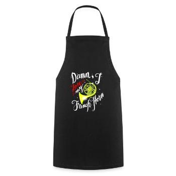 Funny French Horn Musical Instrument - Cooking Apron - black - Front - AI Model Male 185 dark (185cm)
