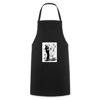 Man Playing French Horn Instrument - Cooking Apron - black - Front - AI Model Male 185 dark (185cm)